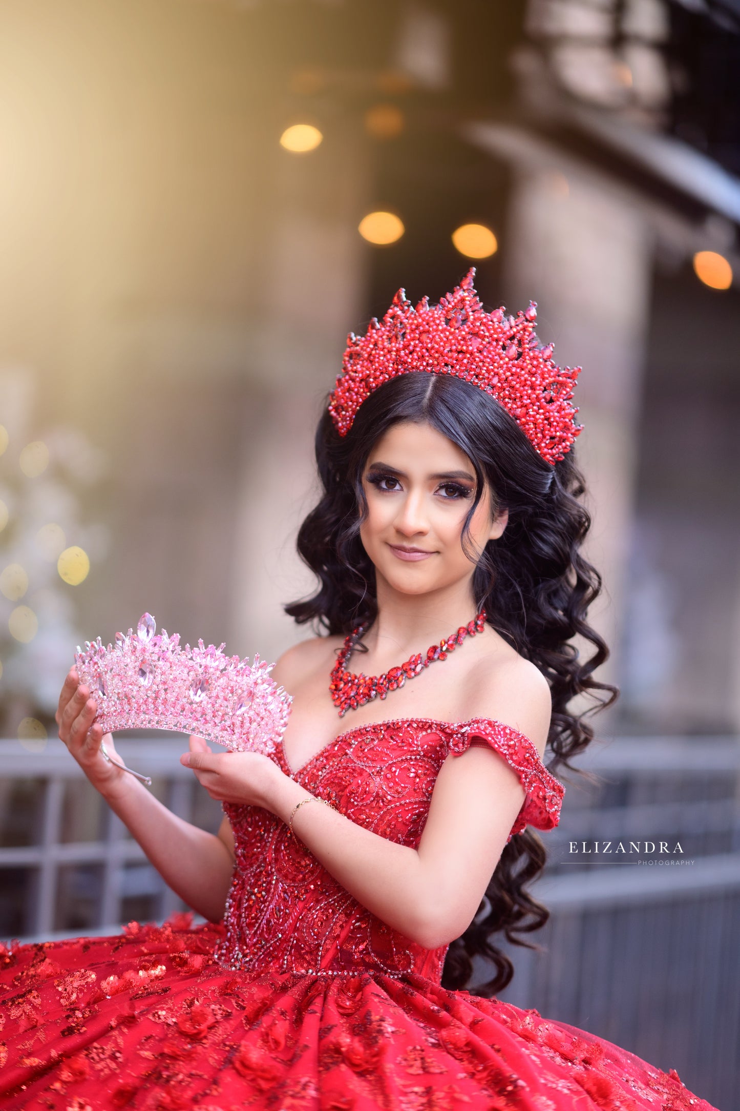 Hot Pink Beaded Crown