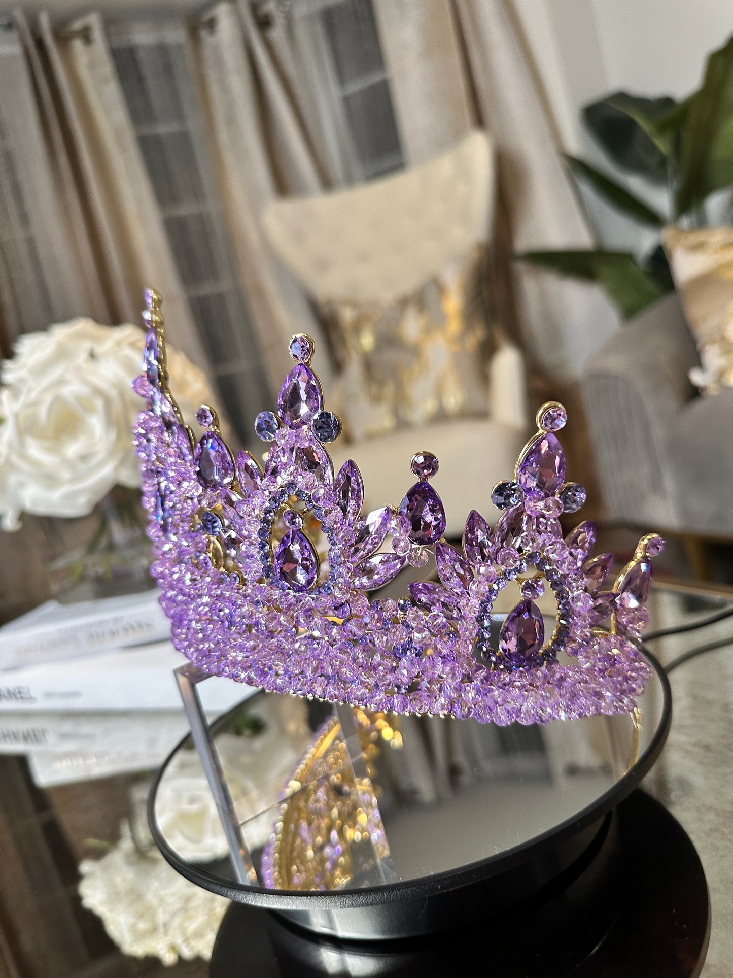 Lilac Beaded Crown