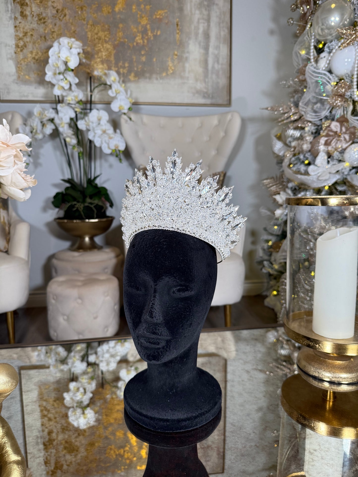 Silver Beaded Crown
