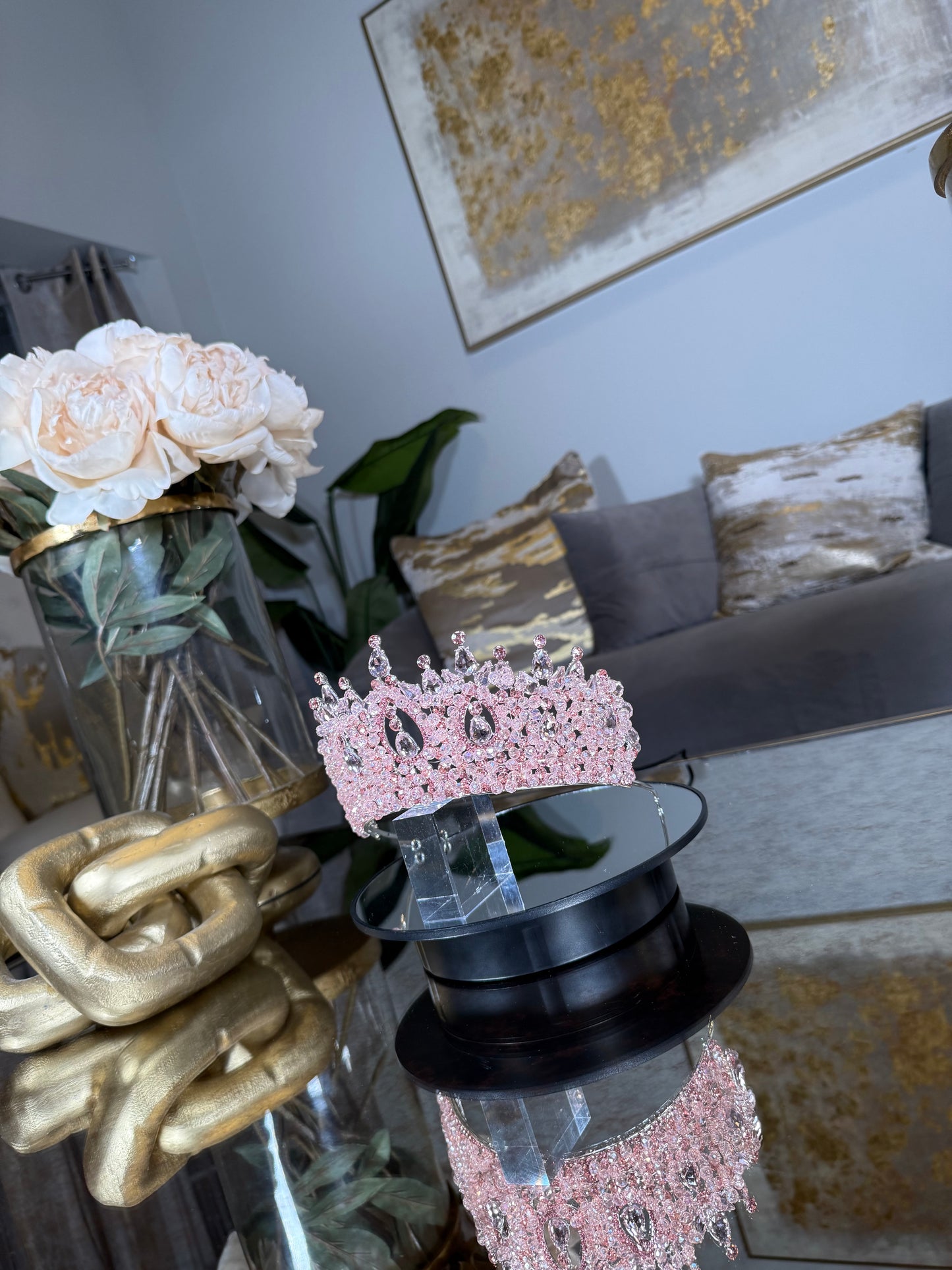 Pink Beaded Crown