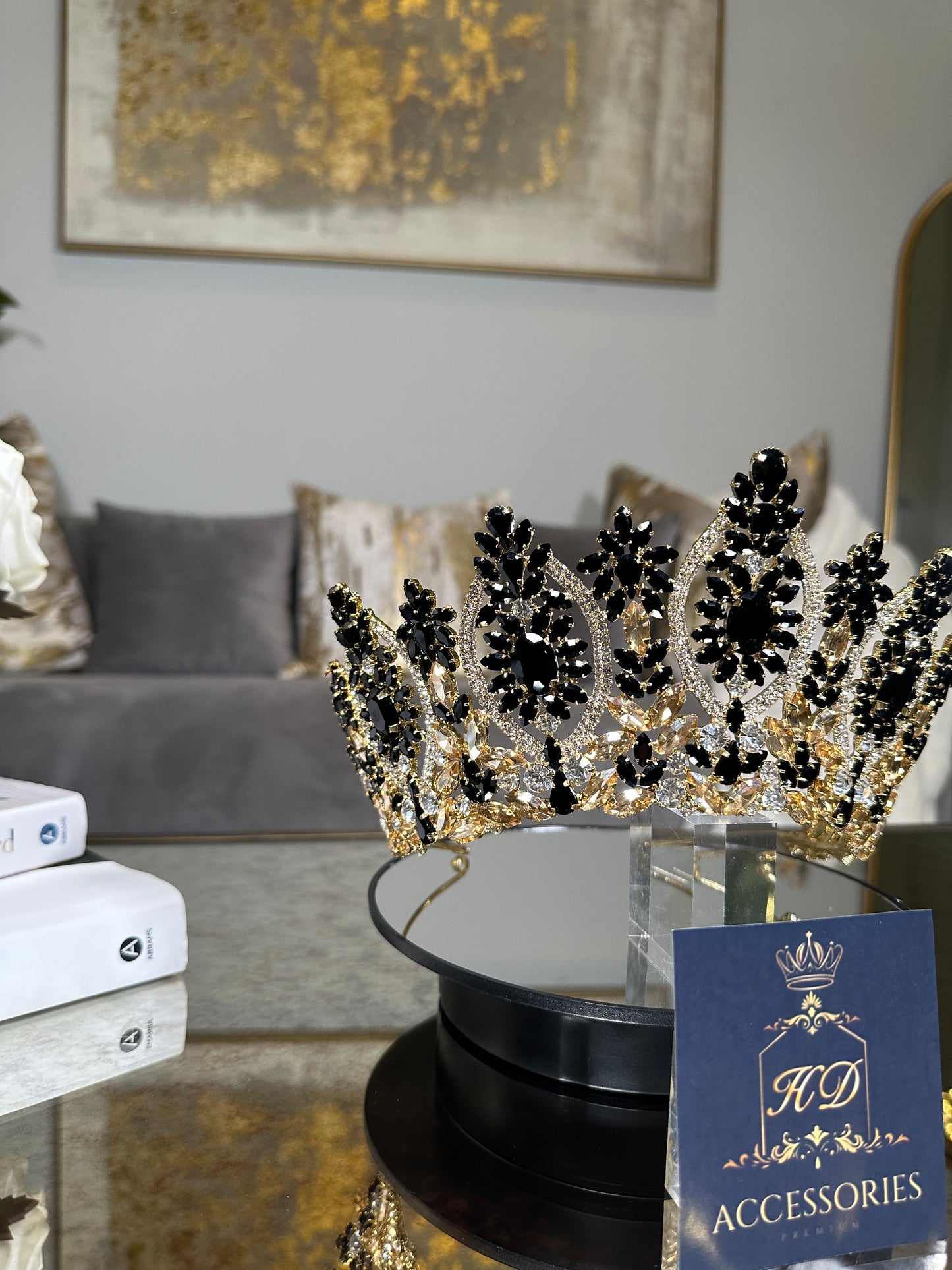 Black and Gold Quinceañera/Bridal Crown