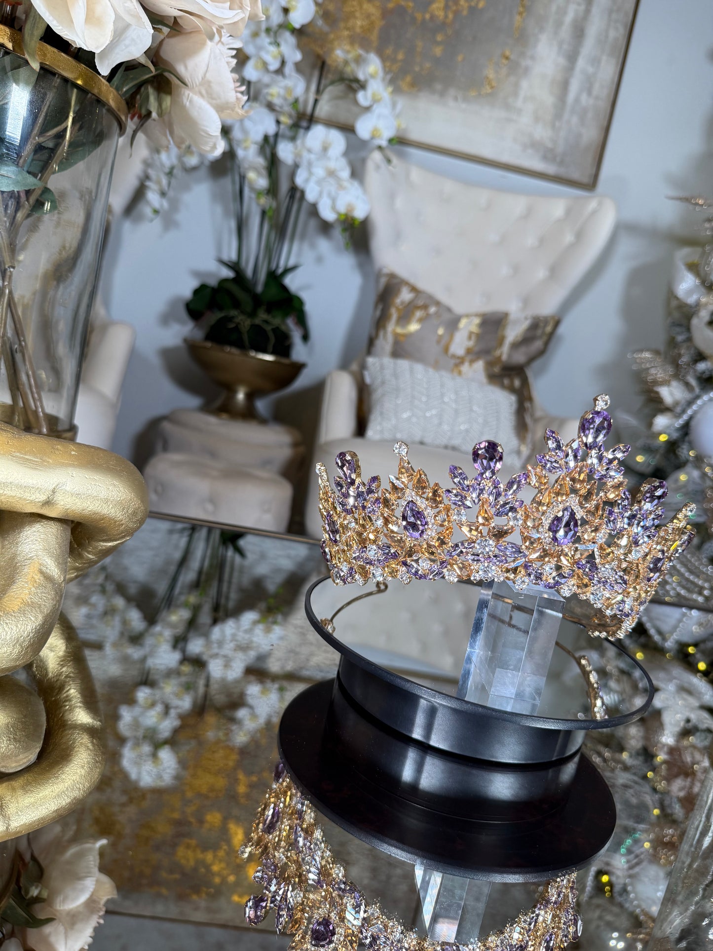 Lilac And Gold Crown