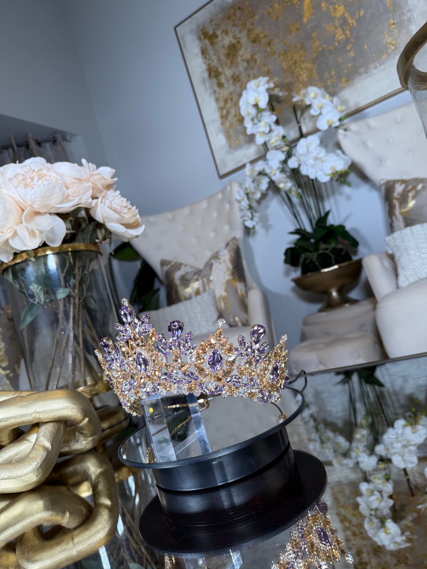 Lilac And Gold Crown