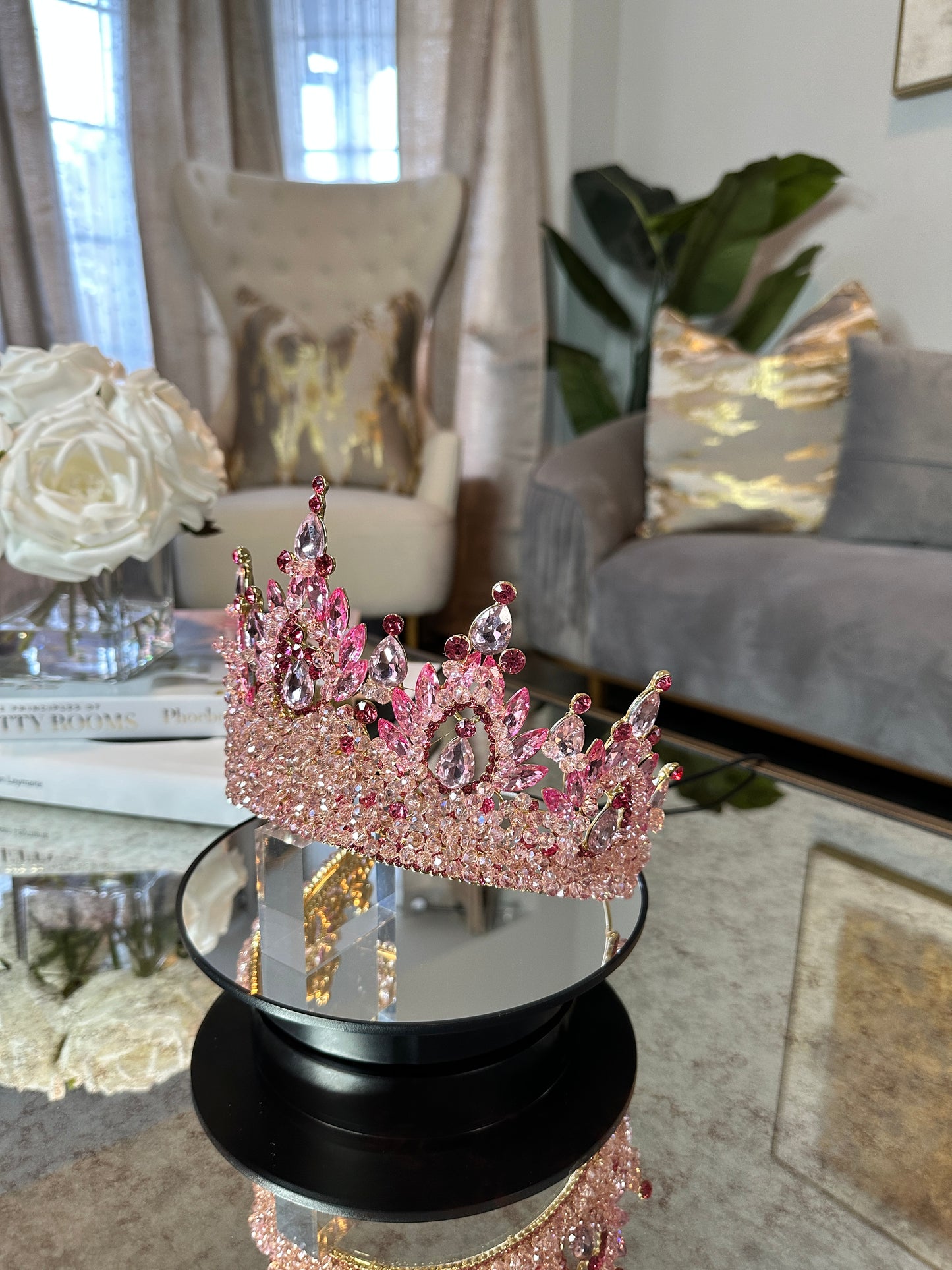 Pink/Fuchsia And Gold Crown