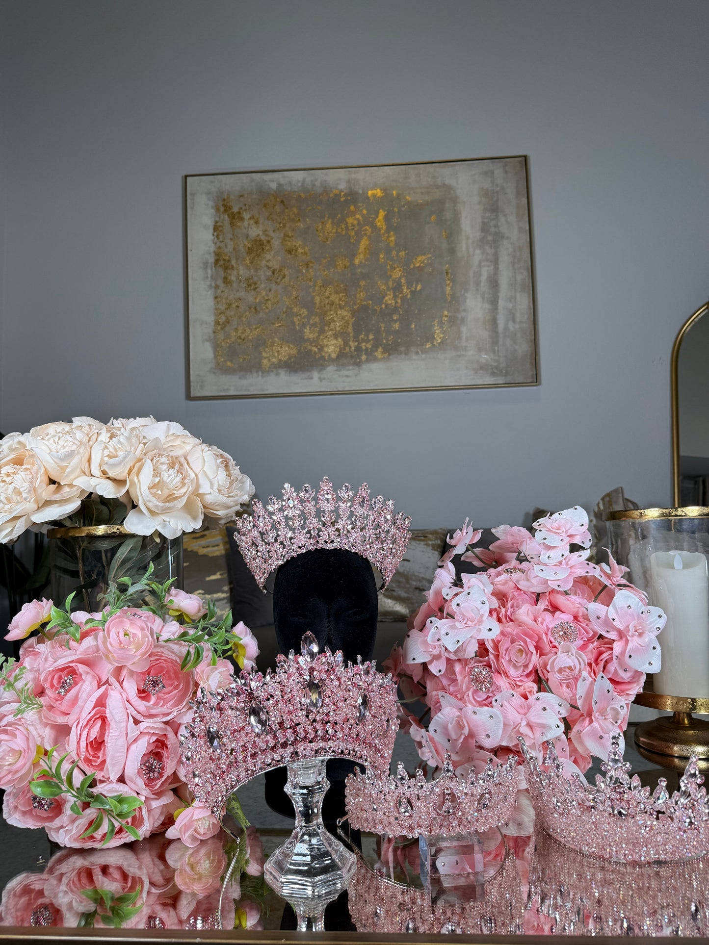 Pink Beaded Crown