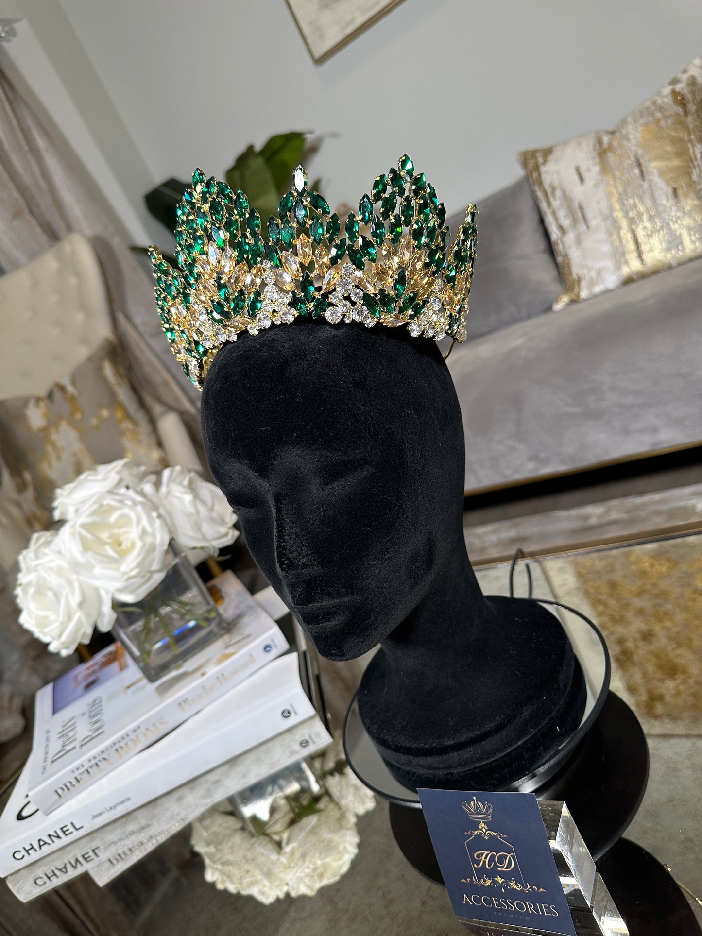 Emerald Green and Gold Crown