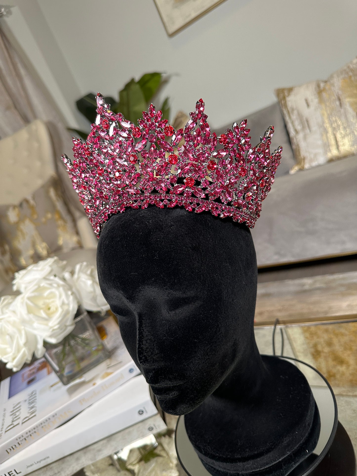 Magenta/Hot Pink Quinceañera Crown