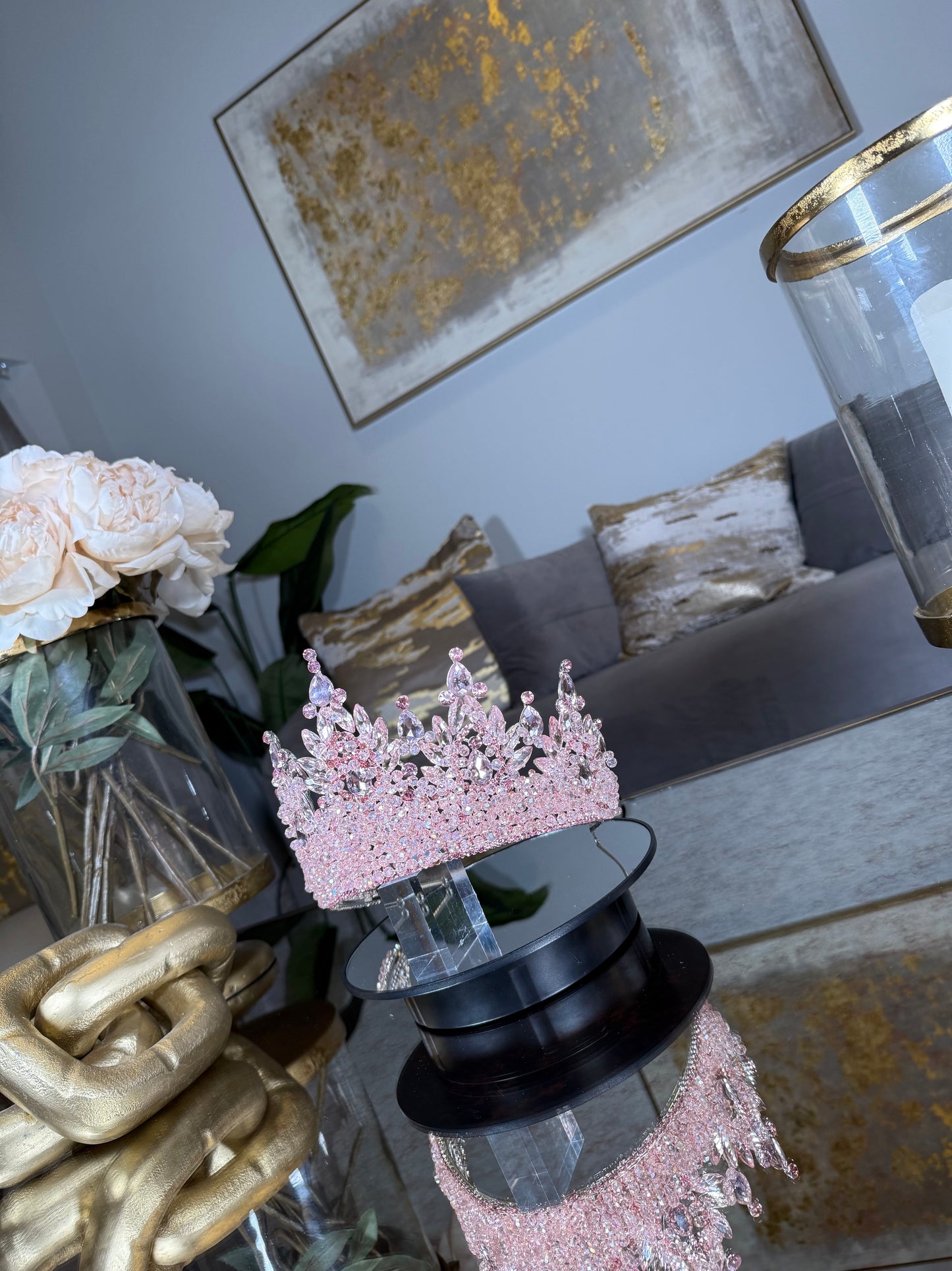 Pink Beaded Crown