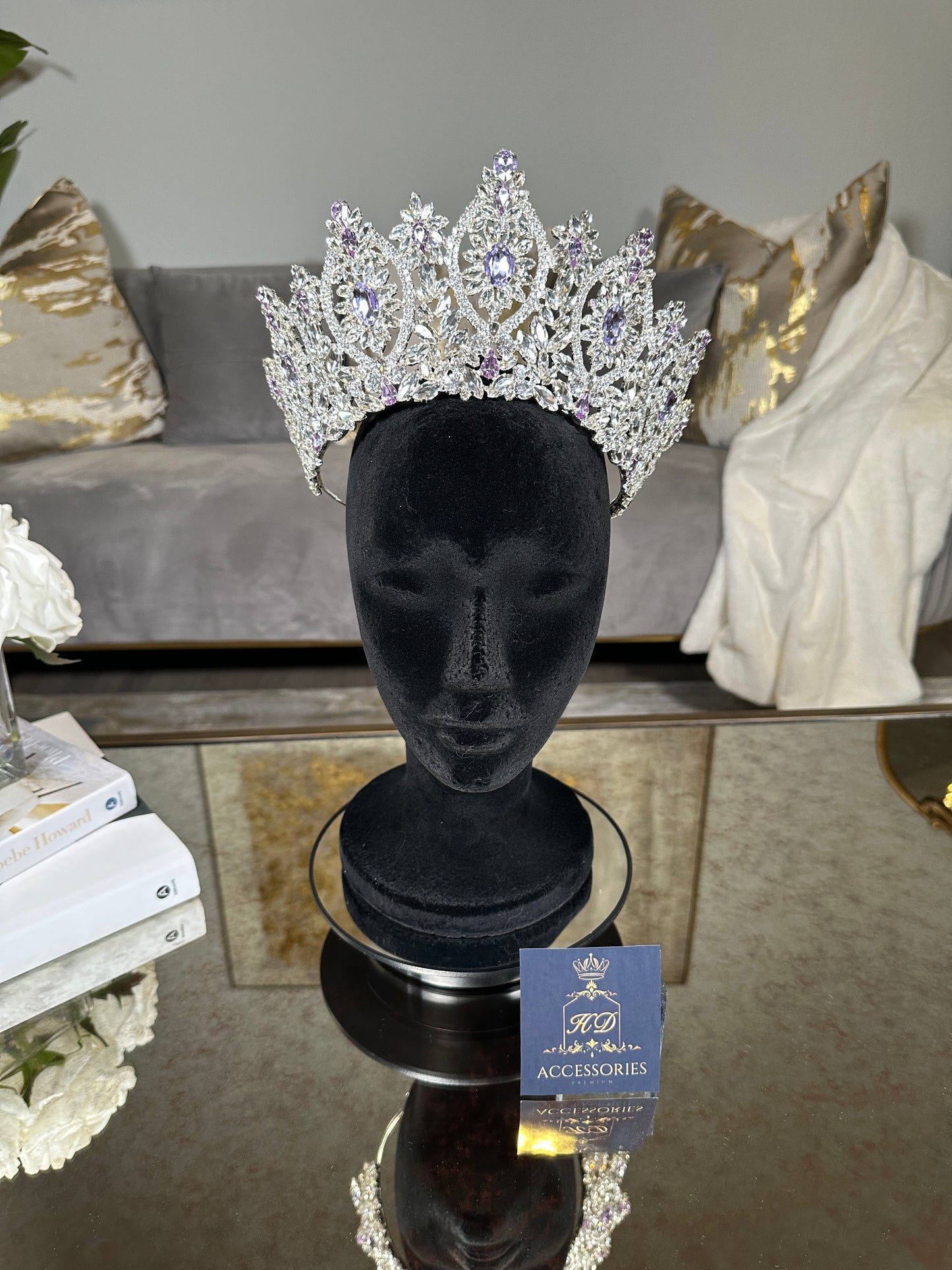 Silver Crown With Lilac Accents