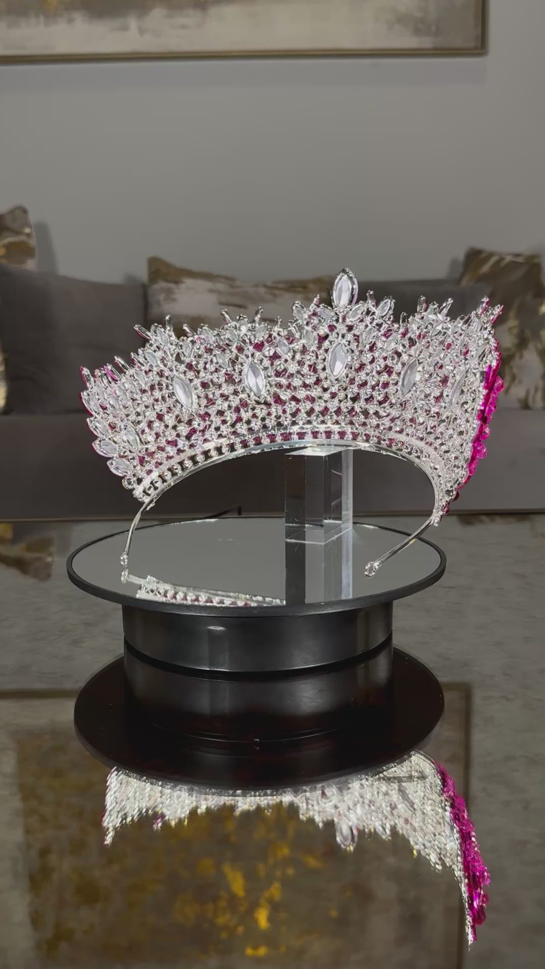 Hot Pink Beaded Crown – HD Accessories